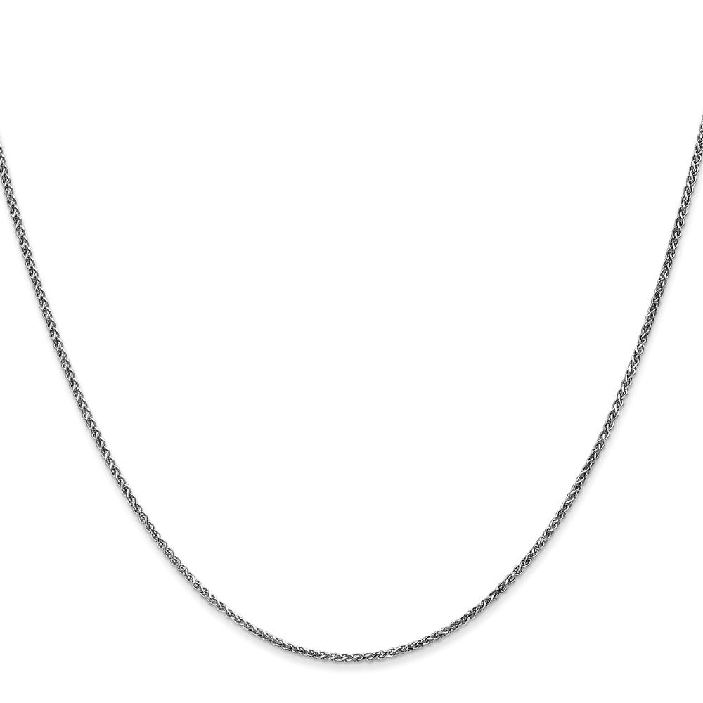 14K Weißgold 1.2mm Massiv Diamantiert Ährenkette Halskette