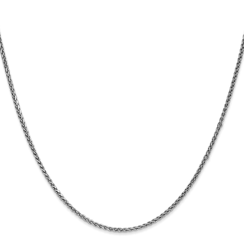 14K Weißgold 1.4mm Massiv Diamantiert Ährenkette Halskette
