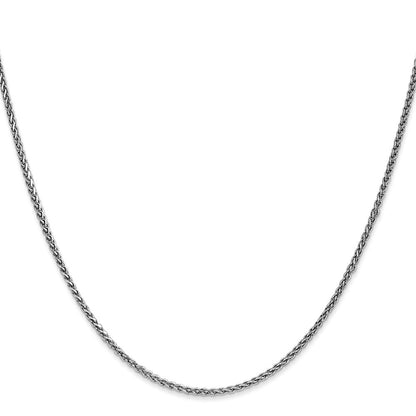 14K Weißgold 1.4mm Massiv Diamantiert Ährenkette Halskette