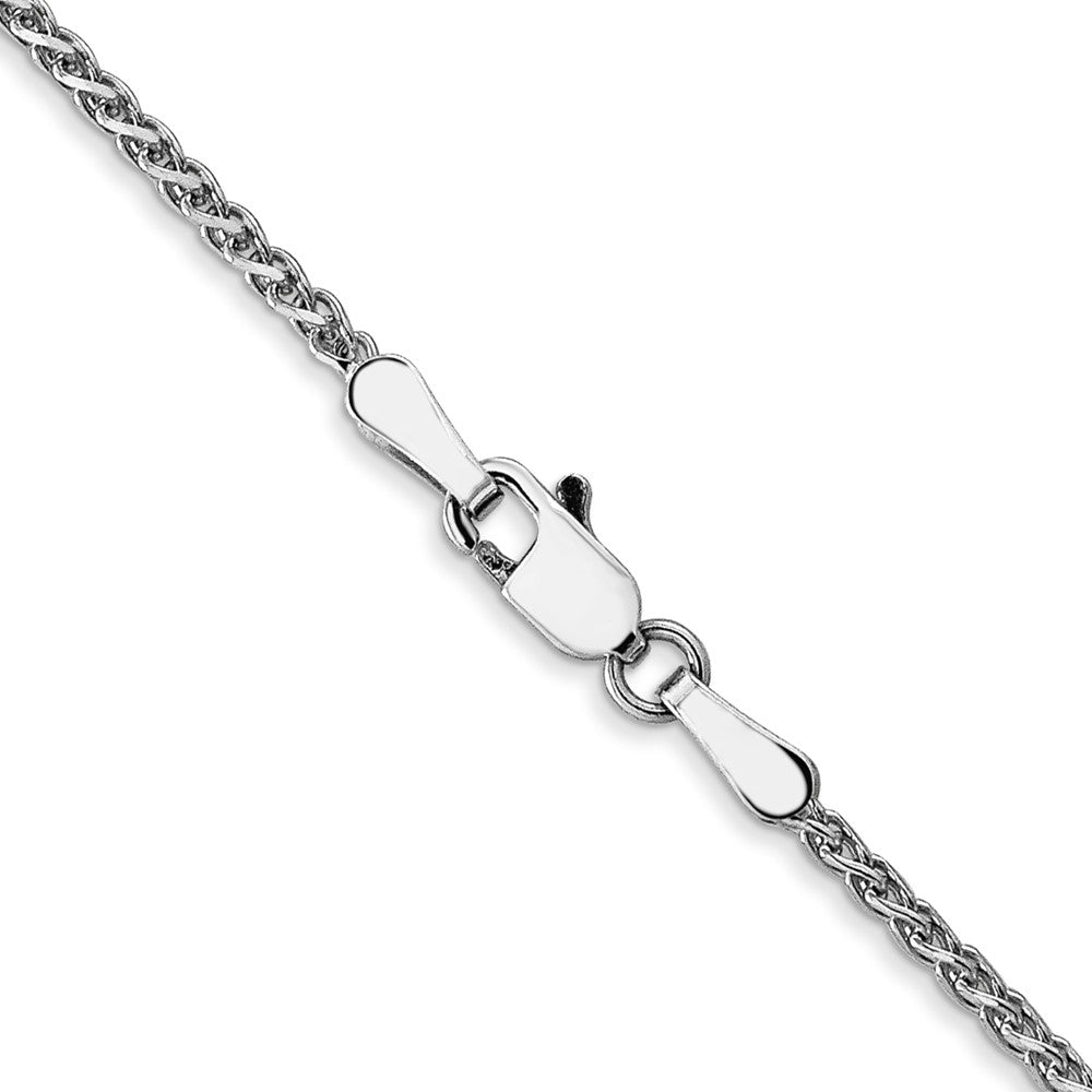 14K Weißgold 1.4mm Massiv Diamantiert Ährenkette Halskette