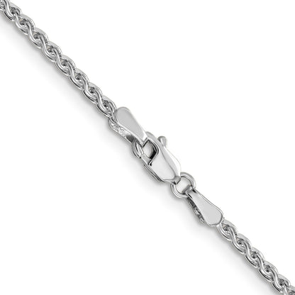 14K Weißgold 1.8mm Massiv Diamantiert Ährenkette Halskette