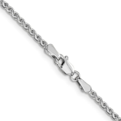 14K Weißgold 1.8mm Massiv Diamantiert Ährenkette Halskette