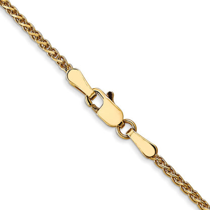 14K 1.4mm Diamantiert Ährenkette Halskette