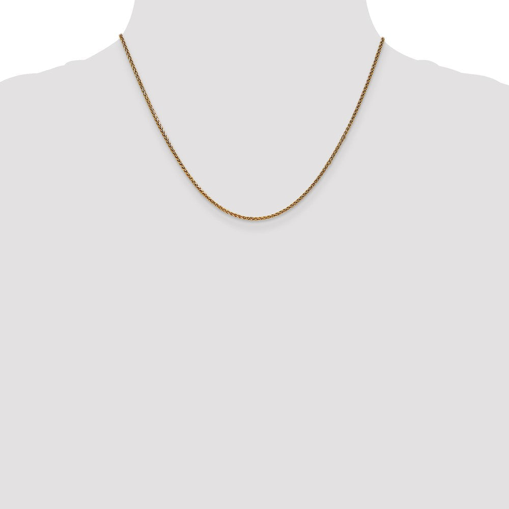 14K 1.4mm Diamantiert Ährenkette Halskette