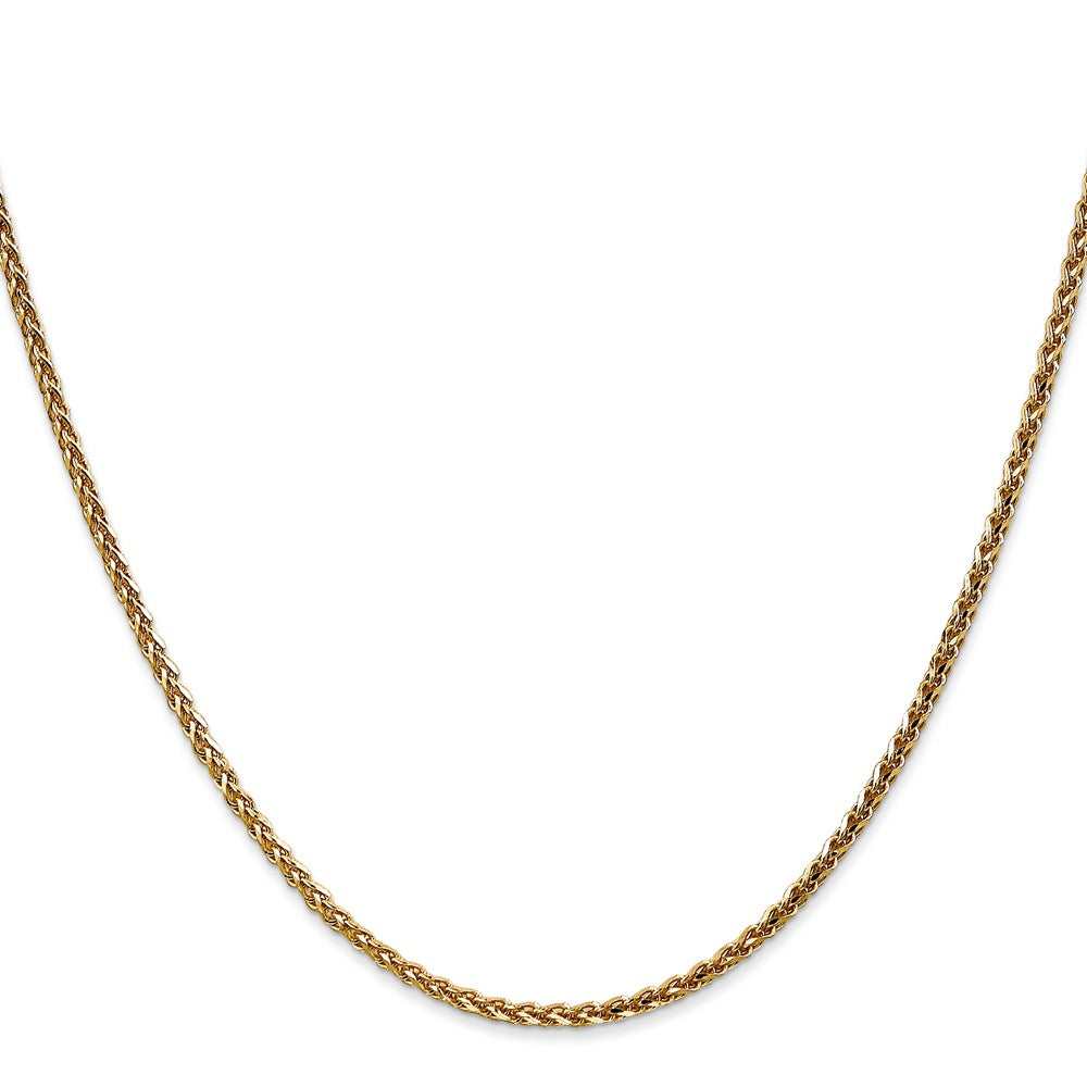 14K 1.8mm Massiv Diamantiert Ährenkette Halskette