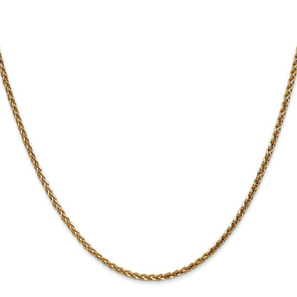 14K 1.8mm Massiv Diamantiert Ährenkette Halskette