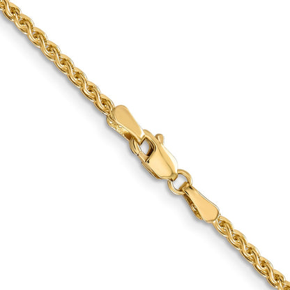 14K 1.8mm Massiv Diamantiert Ährenkette Halskette