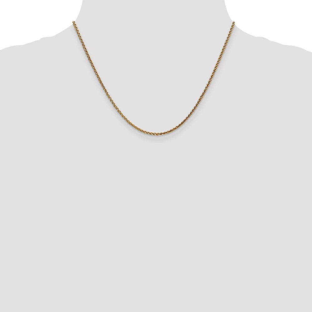 14K 1.8mm Massiv Diamantiert Ährenkette Halskette