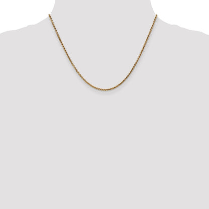 14K 1.8mm Massiv Diamantiert Ährenkette Halskette