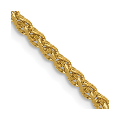 14K 1.8mm Massiv Diamantiert Ährenkette Halskette