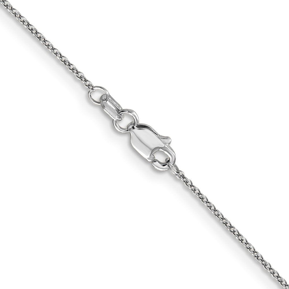 14K Weißgold.9mm Rund Ankerkette Halskette
