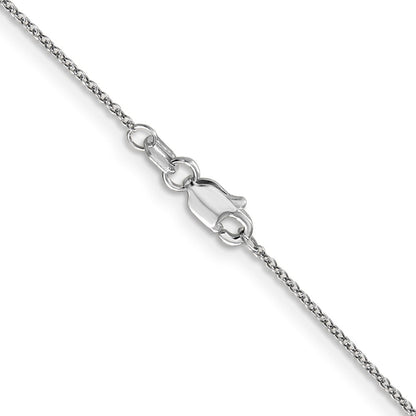 14K Weißgold.9mm Rund Ankerkette Halskette