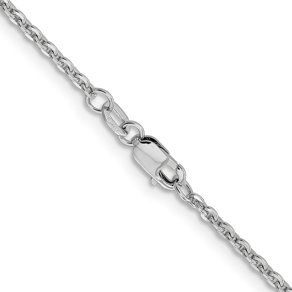 14K Weißgold 1.95mm Flach Ankerkette Halskette