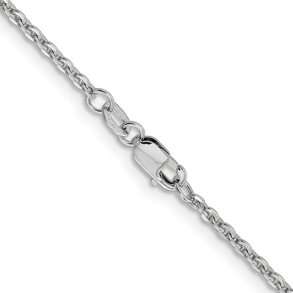 14K Weißgold 1.95mm Flach Ankerkette Halskette