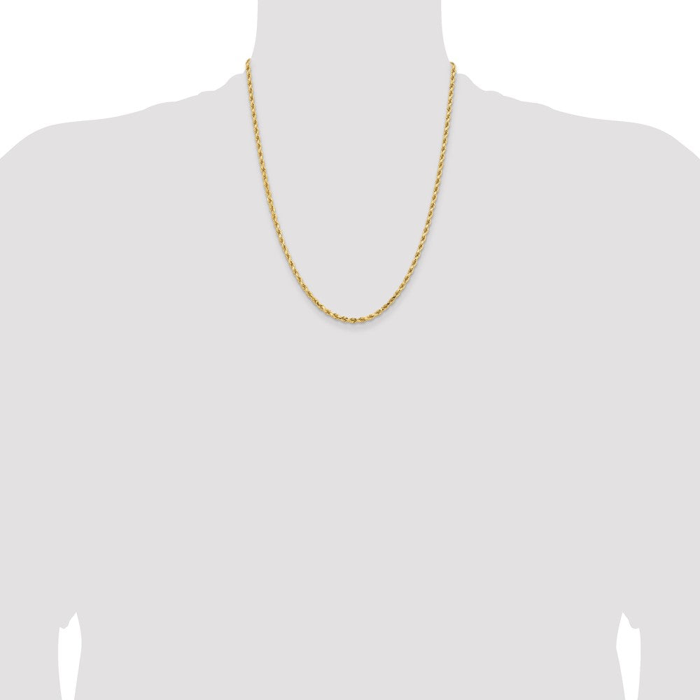 14K Gelbgold 3.25mm Diamantiert Kordel Halskette