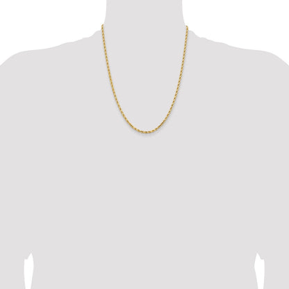14K Gelbgold 3.25mm Diamantiert Kordel Halskette