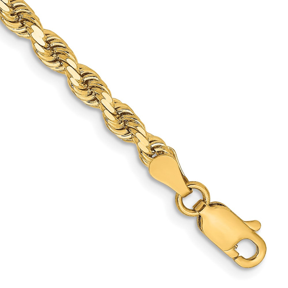 14K Gelbgold 3.25mm Diamantiert Kordel Gliederarmband