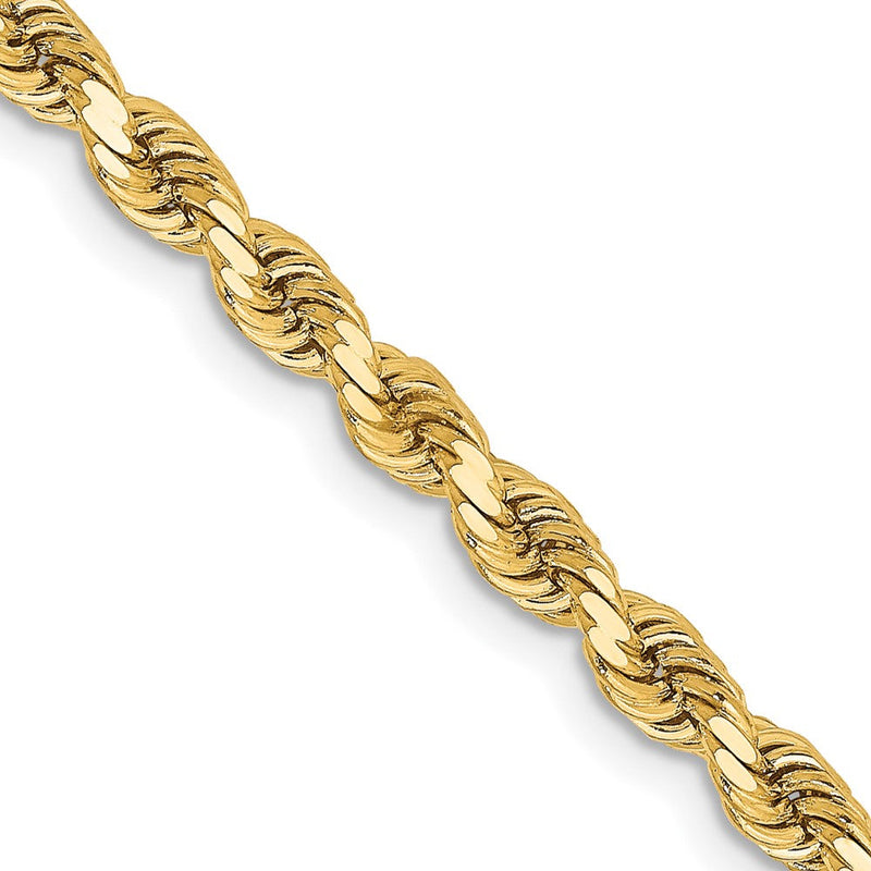 14K Gelbgold 3.25mm Diamantiert Kordel Halskette