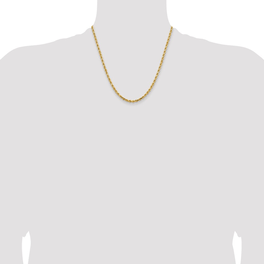 14K Gelbgold 3.75mm Diamantiert Kordel Halskette