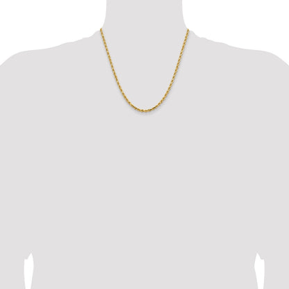 14K Gelbgold 3.75mm Diamantiert Kordel Halskette