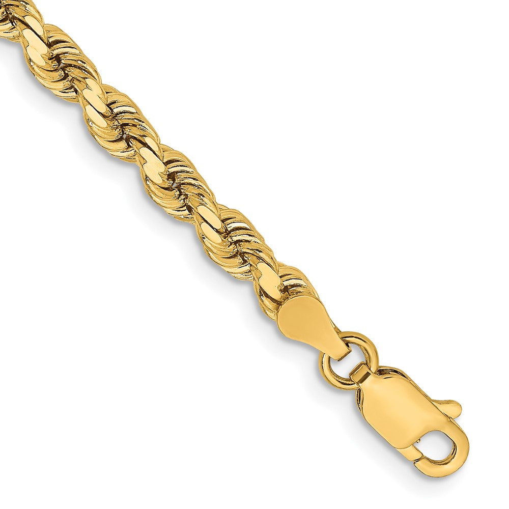 14K Gelbgold 3.75mm Diamantiert Kordel Gliederarmband