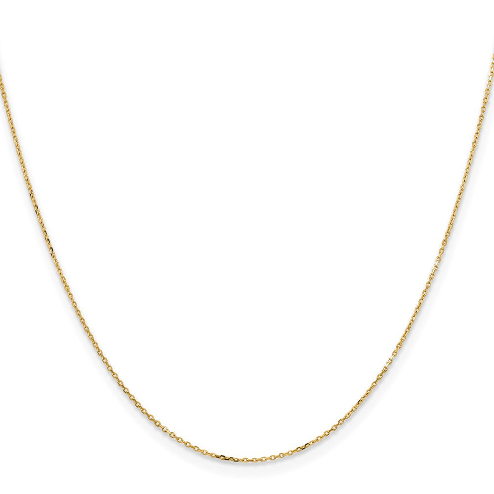 14K Gelbgold.85mm Diamantiert Ankerkette Halskette