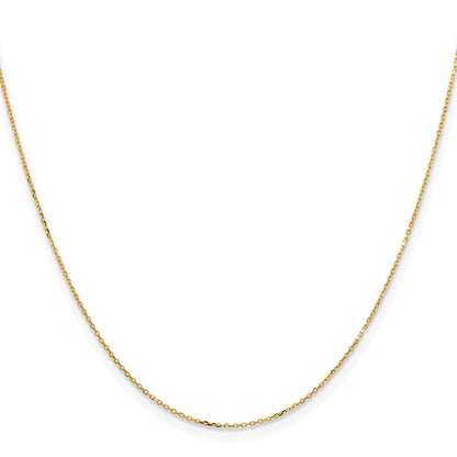 14K Gelbgold.85mm Diamantiert Ankerkette Halskette