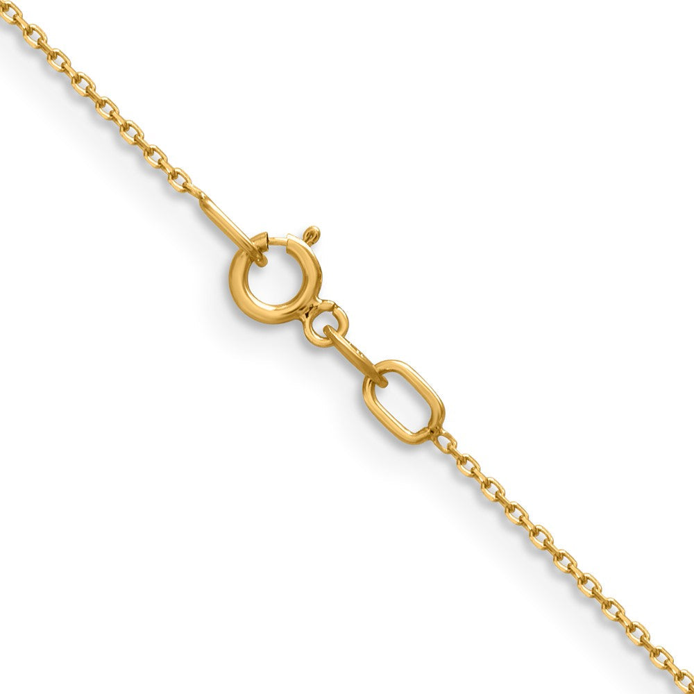 14K Gelbgold.85mm Diamantiert Ankerkette Halskette