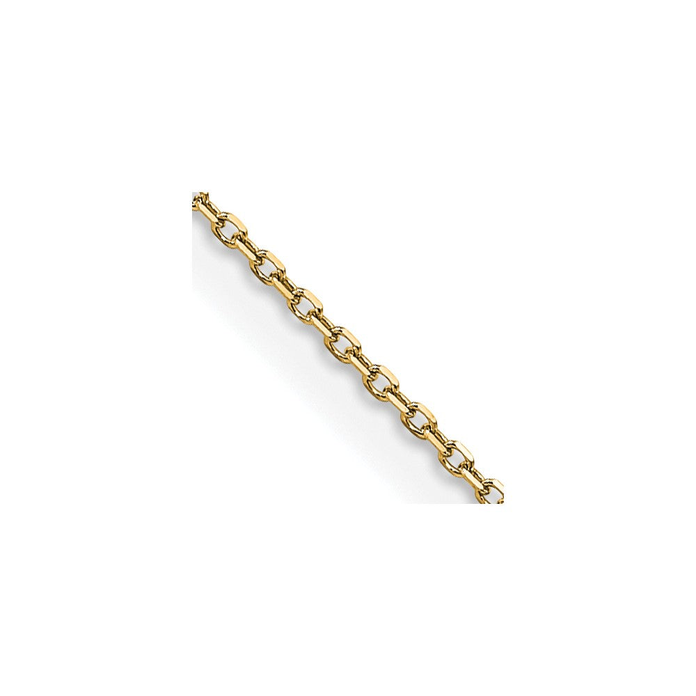 14K Gelbgold.85mm Diamantiert Ankerkette Halskette