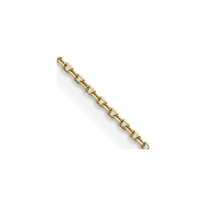 14K Gelbgold.85mm Diamantiert Ankerkette Halskette