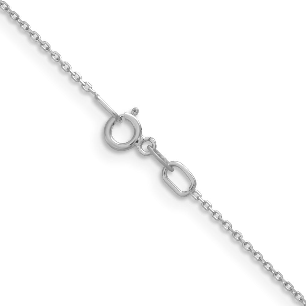14K Weißgold.85mm Diamantiert Ankerkette Halskette
