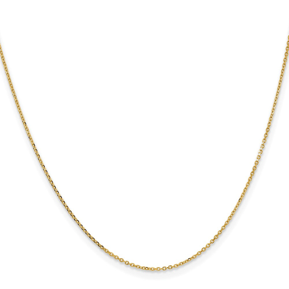 14K Gelbgold 1.05mm Diamantiert Ankerkette Halskette