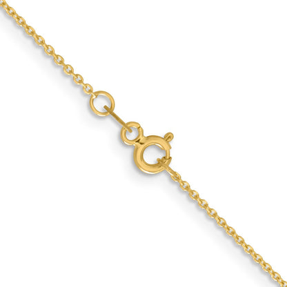 14K Gelbgold 1.05mm Diamantiert Ankerkette Halskette