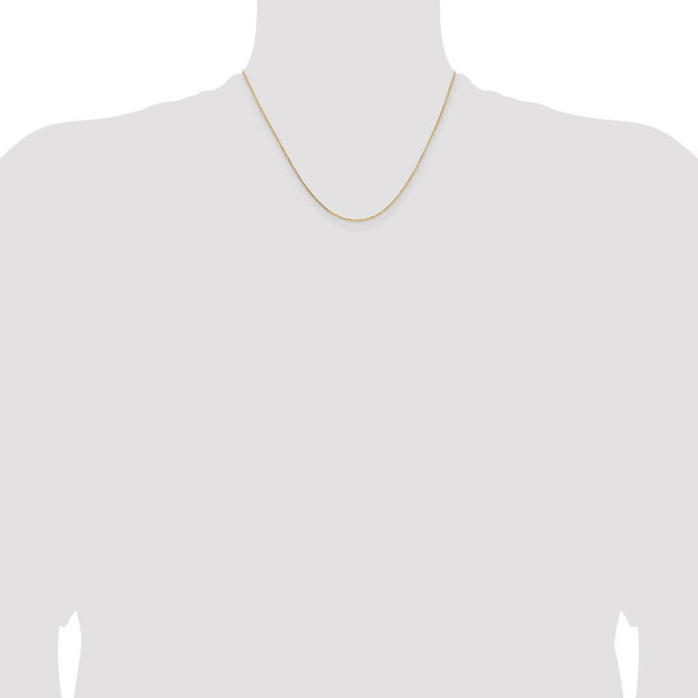 14K Gelbgold 1.05mm Diamantiert Ankerkette Halskette