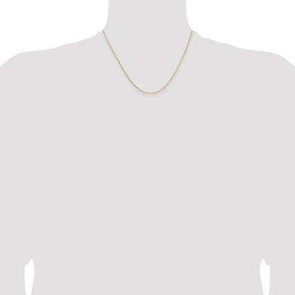 14K Gelbgold 1.05mm Diamantiert Ankerkette Halskette