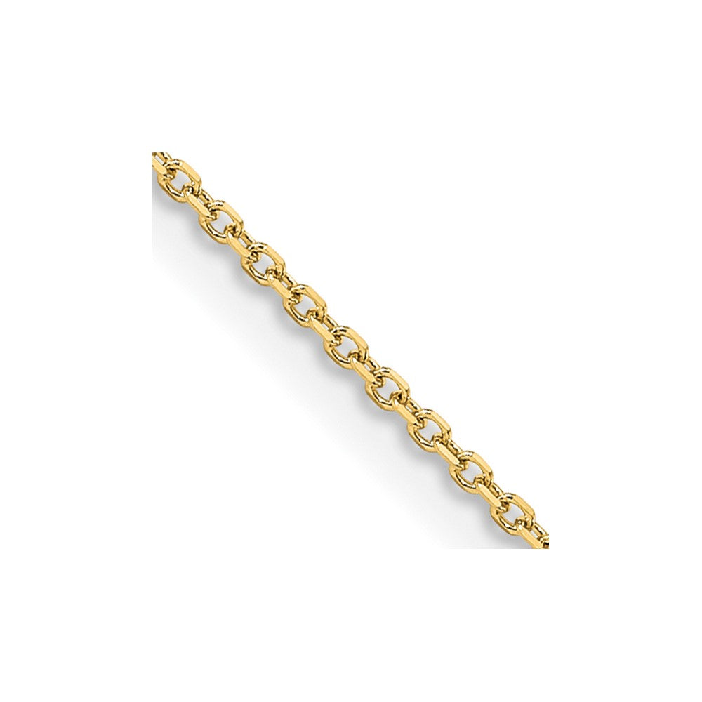 14K Gelbgold 1.05mm Diamantiert Ankerkette Halskette