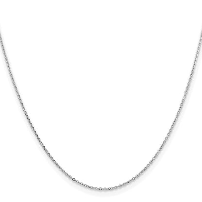 14K Weißgold 1.05mm Diamantiert Ankerkette Halskette