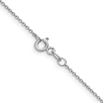 14K Weißgold 1.05mm Diamantiert Ankerkette Halskette