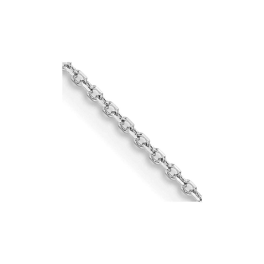 14K Weißgold 1.05mm Diamantiert Ankerkette Halskette
