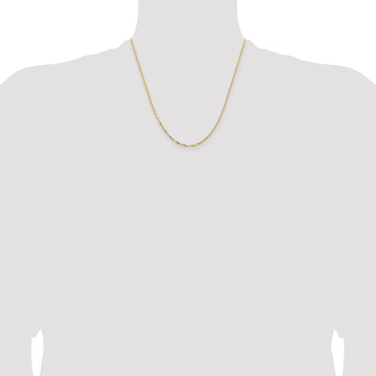 14K Gelbgold 1.45mm Konkav Venezianer Halskette