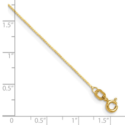 7 Zoll 14K Gelbgold 0.8mm Serpentine Gliederarmband