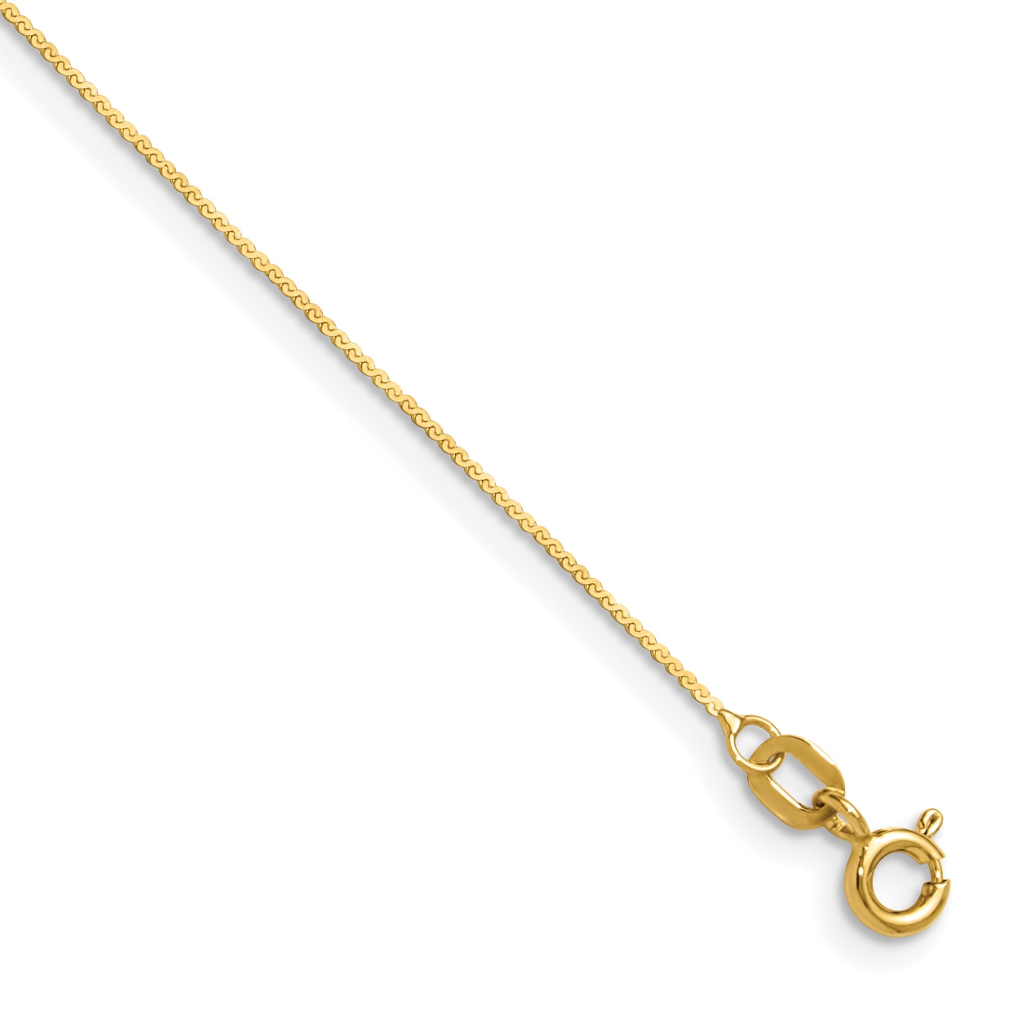 8 Zoll 14K Gelbgold 0.8mm Serpentine Gliederarmband