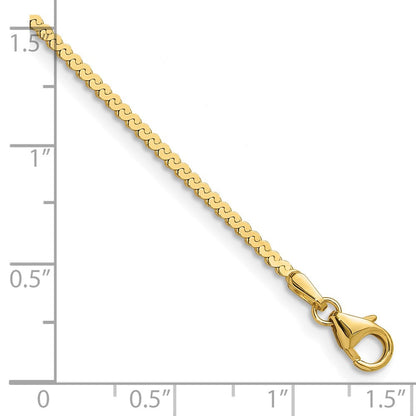 14K Gelbgold 1.55mm Serpentine Gliederarmband