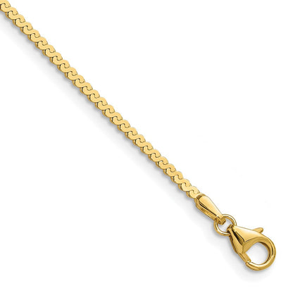14K Gelbgold 1.55mm Serpentine Gliederarmband