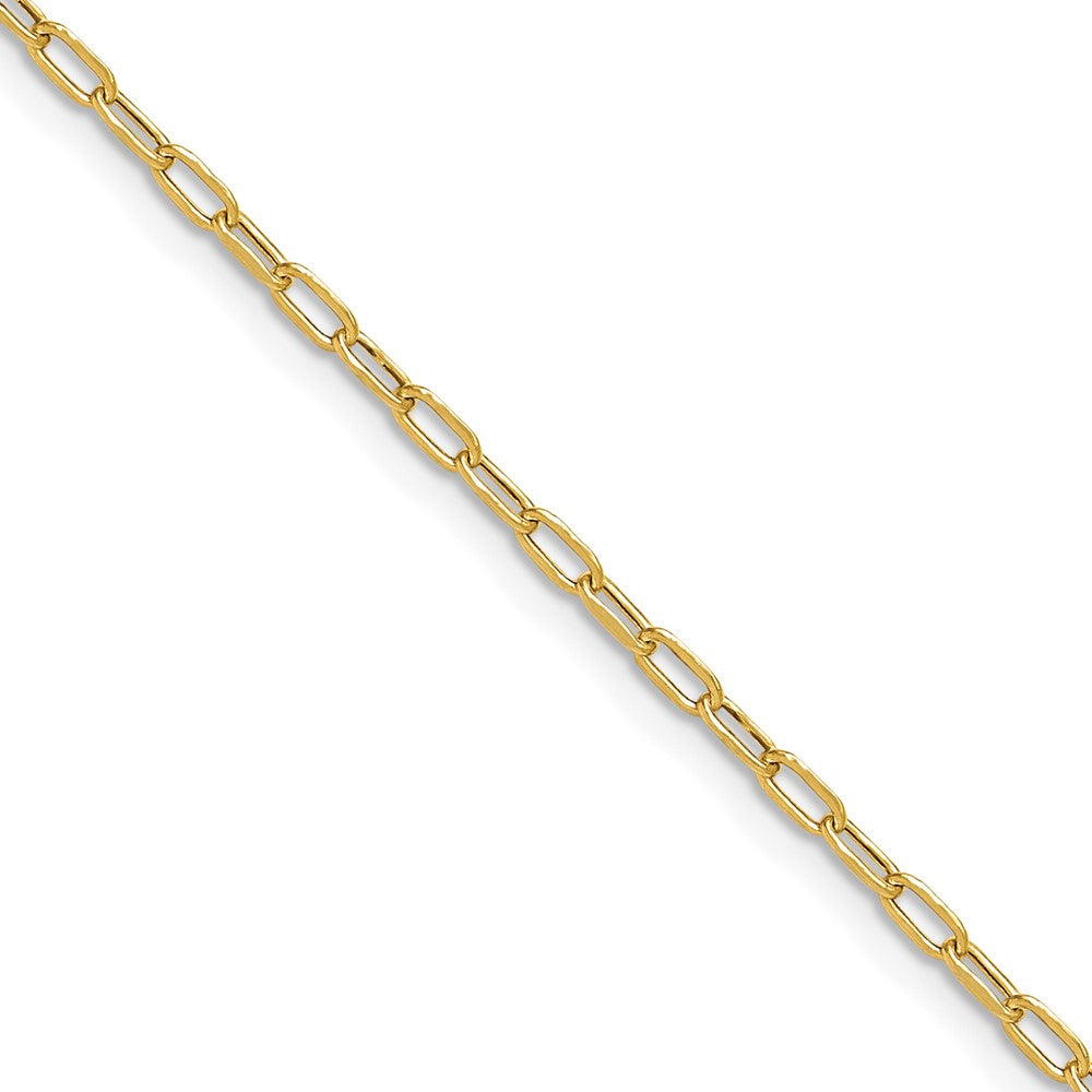 14K Gelbgold 2.2mm Halbmassiv Abgeschrägt Diamantiert Büroklammer Halskette
