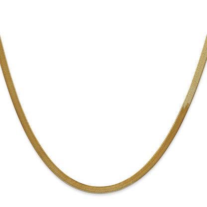 14K Gelbgold 3mm Silky Fischgrät Halskette