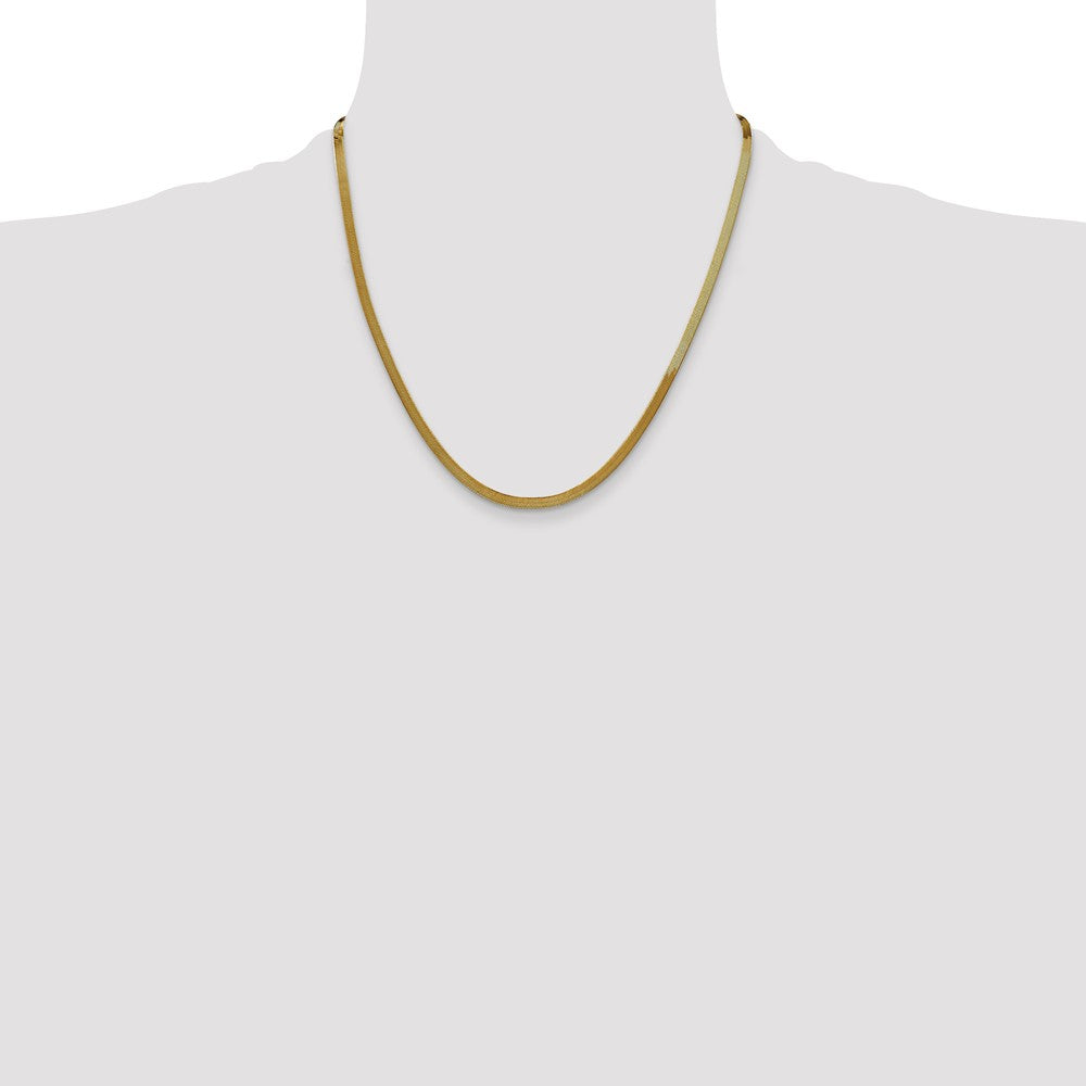 14K Gelbgold 3mm Silky Fischgrät Halskette