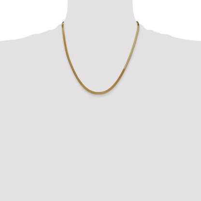 14K Gelbgold 3mm Silky Fischgrät Halskette