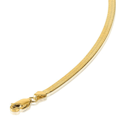14K Gelbgold 3mm Silky Fischgrät Halskette