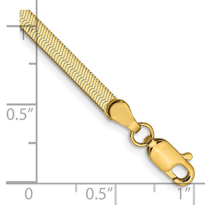 14K Gelbgold 3mm Silky Fischgrät Gliederarmband